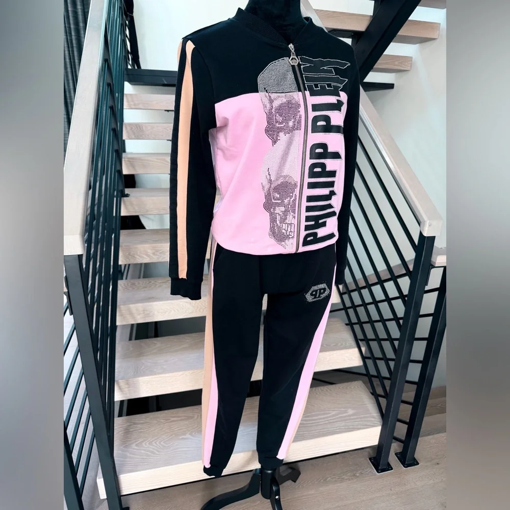 Philipp Plein Pink and Black Skull Tracksuit size S - Picture 5 of 7